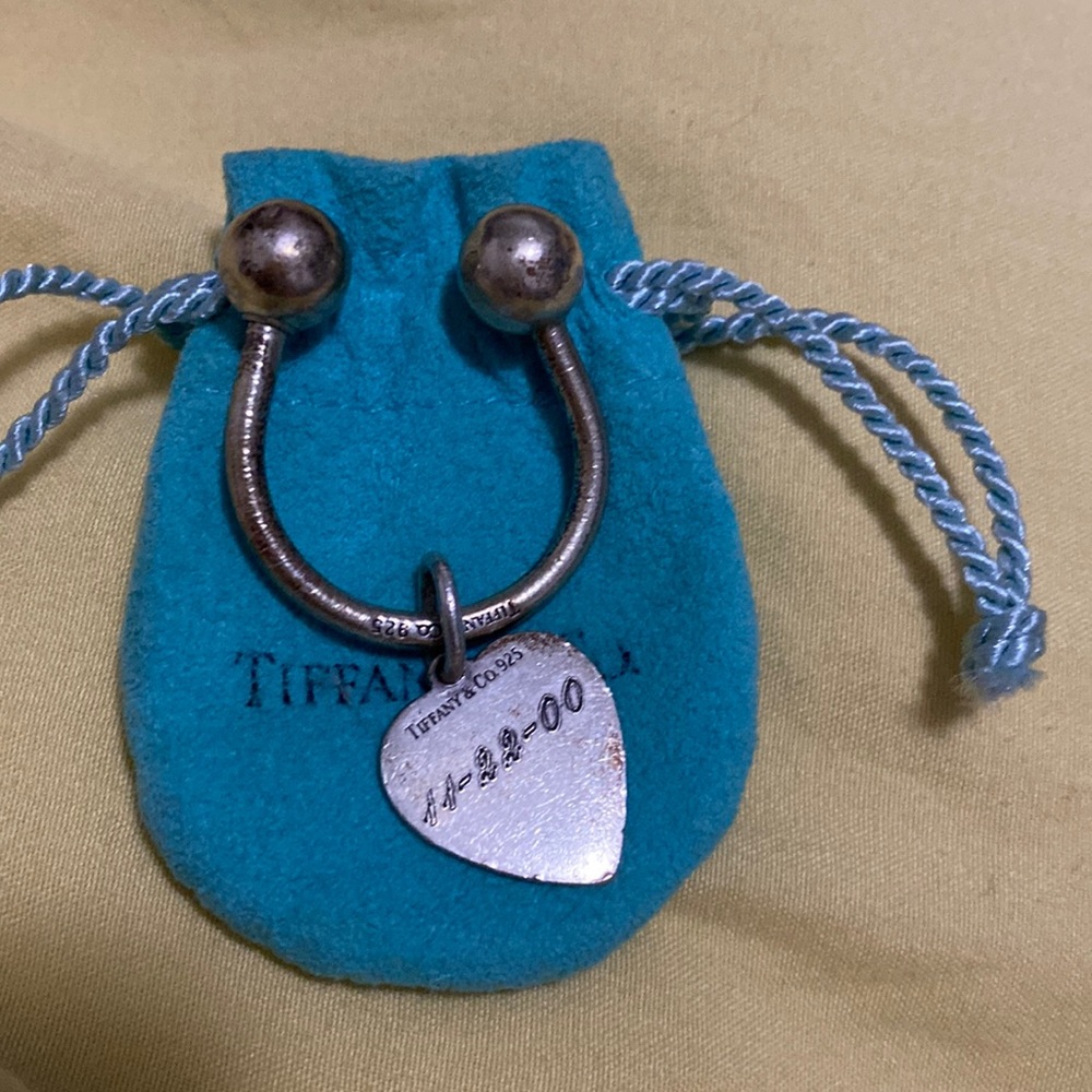 Tiffany & Co. Sterling Silver 'RETURN TO TIFFANY' Heart Tag Horseshoe Keyring